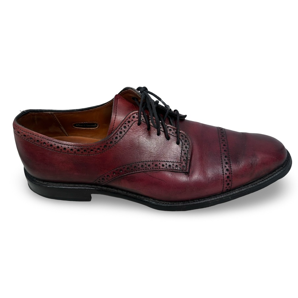 Allen Edmonds Yorktown Oxblood Leather Cap Toe Brogue Derby Shoes Men 9.5 D 1014